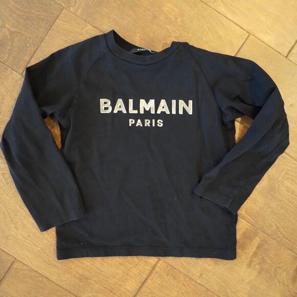 Balmain Paris Toddler Sweatshirt 36 Months Black Logo Pullover Luxury Designer - Picture 3 of 10